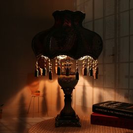 Lüks Klasik Süslemeli Abajur