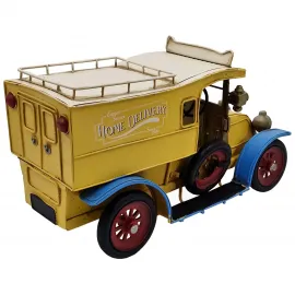 El Yapımı Metal Nostaljik Dekoratif Kargo Arabası - Kargocuya Hediye