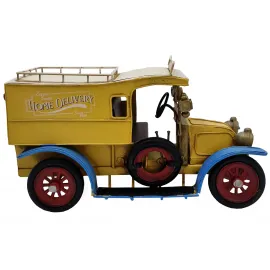 El Yapımı Metal Nostaljik Dekoratif Kargo Arabası - Kargocuya Hediye