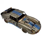 El Yapımı Vintage Metal Yarış Arabası Biblo - Kaynak Detaylı Dekoratif Araba