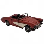 Vintage Kırmızı Spor Cabrio Metal Araba Dekoratif Figür - Klasik Otomobil Biblo