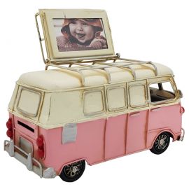 Kişiye Özel Kumbaralı ve Çerçeveli Dekoratif Metal Vosvos Minibüs Karavan