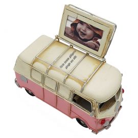 Kişiye Özel Kumbaralı ve Çerçeveli Dekoratif Metal Vosvos Minibüs Karavan