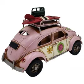 Vintage El Yapımı Vosvos Araba Masaüstü Süsü, Kalemlik ve Fotoğraf Çerçevesi