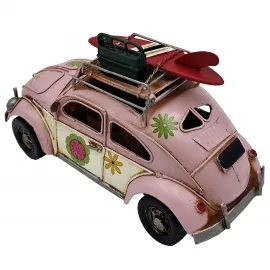 Vintage El Yapımı Vosvos Araba Masaüstü Süsü, Kalemlik ve Fotoğraf Çerçevesi