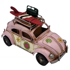 Vintage El Yapımı Vosvos Araba Masaüstü Süsü, Kalemlik ve Fotoğraf Çerçevesi