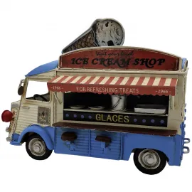 Vintage Metal Dekoratif Dondurma Kamyoneti Modeli - Cafe ve Dükkan Süsü