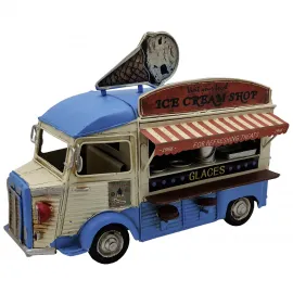 Vintage Metal Dekoratif Dondurma Kamyoneti Modeli - Cafe ve Dükkan Süsü