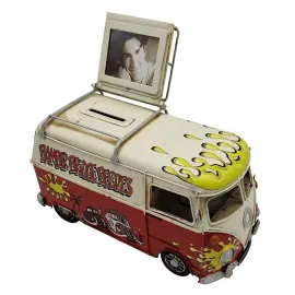 Dekoratif Hippi Karavan Minibüs Kumbara ve Çerçeveli