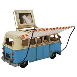Dekoratif Metal Tenteli Çerçeveli ve Kalemlikli Vosvos Karavan Minibüs