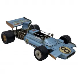 Dekoratif Metal Vintage F1 Yarış Arabası Biblo - El Yapımı Eskitme Mavi Model Dekoratif Metal Vintage F1 Yarış Arabası Biblo - El Yapımı Eskitme Mavi Model
