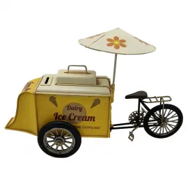 Dekoratif Dondurma Arabası - Metal Trike Bisiklet - Kumbara