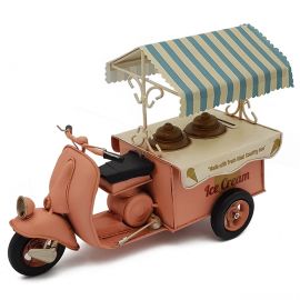 Dekoratif Metal Kumbaralı ve Tenteli Dondurma Arabası