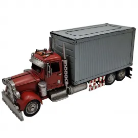 Dekoratif Metal Kamyon ve El Yapımı Tır Modeli Saklama Kutusu - Fotoğraf Çerçeveli