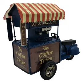Dekoratif Kahve Arabası - Metal Trike Scooter - Kumbara