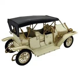 1910 Buick Model 19 Touring Metal Dekoratif Araba - Krem