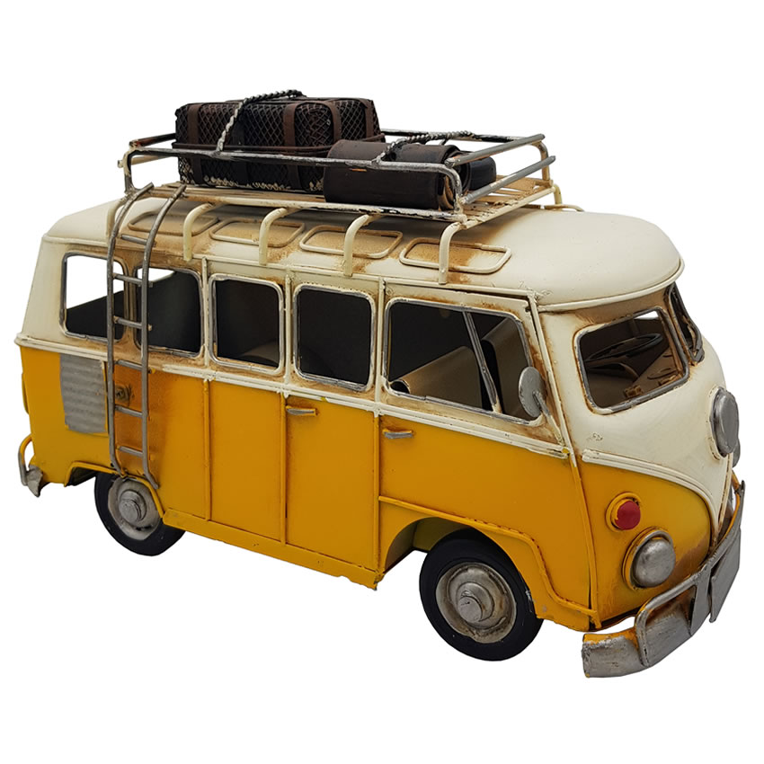 Dekoratif Metal El Yapımı Vintage Vosvos Karavan Minibüs