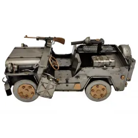 Willys MB Tarzı El Yapımı Metal Dekoratif Askeri Jeep