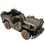 Willys MB Tarzı El Yapımı Metal Dekoratif Askeri Jeep
