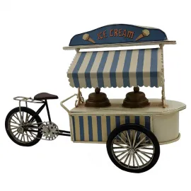 Dekoratif Tenteli Dondurma Arabası - Metal Trike Bisiklet - Kumbara