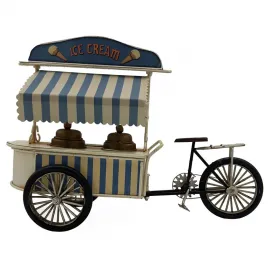 Dekoratif Tenteli Dondurma Arabası - Metal Trike Bisiklet - Kumbara