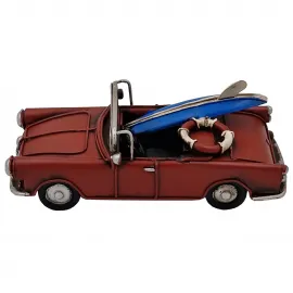 Dekoratif Vintage Metal Araba - Sörf Tahtalı Klasik Cabrio Dekoratif Vintage Metal Araba - Sörf Tahtalı Klasik Cabrio