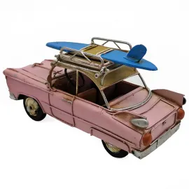 Sörf Tahtalı Eskitme Çerçeveli Metal Dekoratif Chevrolet Araba