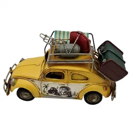 Dekoratif Çerçeveli Kumbaralı Valizli Vosvos Araba