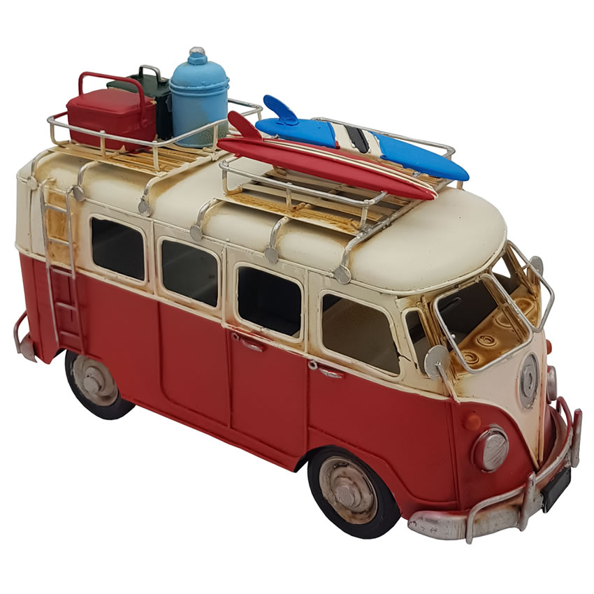 Sörf Tahtalı Dekoratif Büyük Boy Metal Vosvos Karavan Minibüs