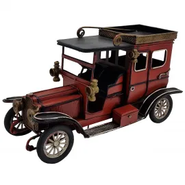 Dekoratif Metal Klasik Otomobil - Eskitme Görünümlü Vintage Araba Biblosu