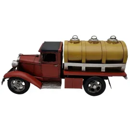 Dekoratif El Yapımı Metal Tanker Kamyon