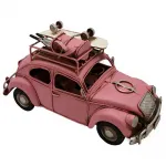 Dekoratif Metal Sportif Pembe Vosvos Araba