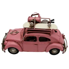 Dekoratif Metal Sportif Pembe Vosvos Araba