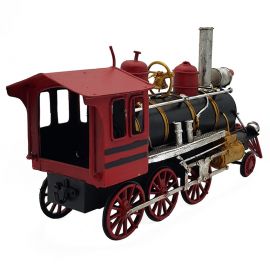 Büyük Boy Dekoratif El Yapımı Metal Buharlı Lokomotif