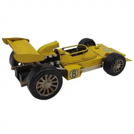 Dekoratif Retro El Yapımı Metal Formula 1 Yarış Arabası