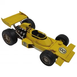Dekoratif Retro El Yapımı Metal Formula 1 Yarış Arabası