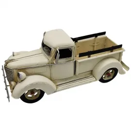 Dekoratif Metal Vintage Kamyonet - Krem
