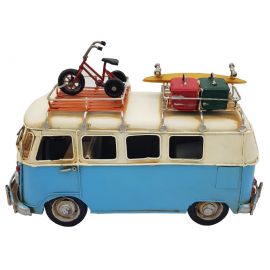 Bisiklet ve Kaykaylı Dekoratif Vosvos Tatil Karavan Minibüs (Büyük Boy)