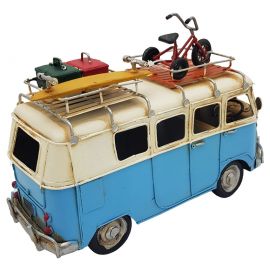 Bisiklet ve Kaykaylı Dekoratif Vosvos Tatil Karavan Minibüs (Büyük Boy)