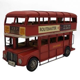 Dekoratif Metal Araba London Şehir Otobüsü