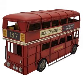 Dekoratif Metal Araba London Şehir Otobüsü