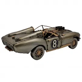 Retro Metal Yarış Arabası Modeli - El Yapımı Dekoratif Klasik Araba