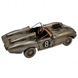 Retro Metal Yarış Arabası Modeli - El Yapımı Dekoratif Klasik Araba