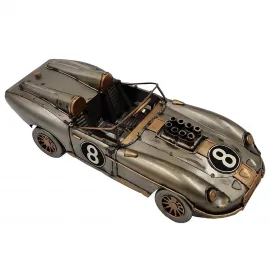 Retro Metal Yarış Arabası Modeli - El Yapımı Dekoratif Klasik Araba