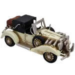 Küçük Boy Eskitme Metal Antika Araba Maketi - Vintage Roadster Dekor