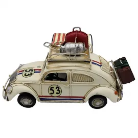 Dekoratif Valizli Kumbaralı ve Tenteli Hediyelik Vosvos Araba