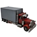 El Yapımı Metal Klasik Kırmızı Nostaljik Tır Model Dekoratif Kamyon