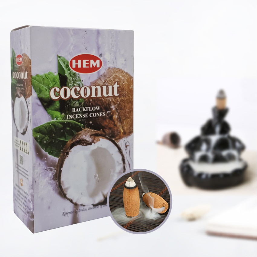 HEM Coconut Geri Akış Şelale Koni Tütsü - 10 Adet