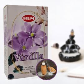 HEM Vanilla Geri Akış Şelale Koni Tütsü - 10 Adet