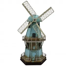 Dekoratif Metal Yel Değirmeni - Kumbara - Ev - Ofis - Cafe - Bar Dekorasyonu